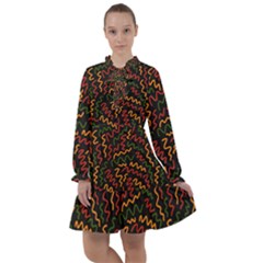 African Abstract  All Frills Chiffon Dress by ConteMonfrey