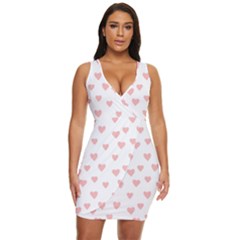 Small Cute Hearts Draped Bodycon Dress by ConteMonfrey