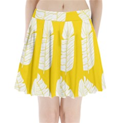 Yellow Banana Leaves Pleated Mini Skirt by ConteMonfrey