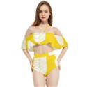 Yellow Banana Leaves Halter Flowy Bikini Set  View1