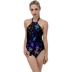 Snowflakes Lights Go With The Flow One Piece Swimsuit by artworkshop