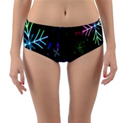 Snowflakes Lights Reversible Mid-waist Bikini Bottoms