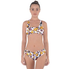 Pumpkin Fruit Flower Pattern Criss Cross Bikini Set by Ravend