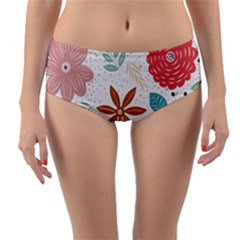 Nature Flora Background Wallpaper Reversible Mid-waist Bikini Bottoms by Ravend