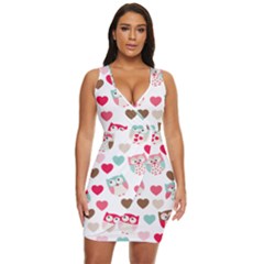 Lovely Owls Draped Bodycon Dress by ConteMonfrey