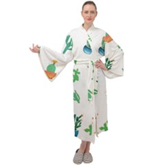 Among Succulents And Cactus  Maxi Velour Kimono by ConteMonfrey