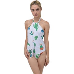 Among Succulents And Cactus  Go With The Flow One Piece Swimsuit by ConteMonfrey