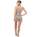 Macaron Macaroon Stylized Macaron Design Repetition High Neck One Piece Swimsuit View2
