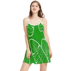 Green Banana Leaves Summer Frill Dress by ConteMonfrey