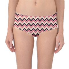 Geometric Pink Waves  Mid-waist Bikini Bottoms by ConteMonfrey