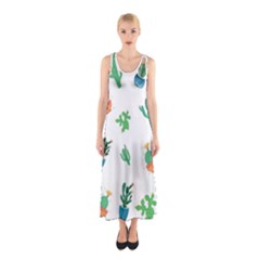 Among Succulents And Cactus  Sleeveless Maxi Dress by ConteMonfreyShop