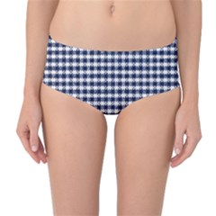 Small Blue And White Plaids Mid-waist Bikini Bottoms by ConteMonfrey