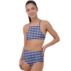 Small Blue And White Plaids High Waist Tankini Set by ConteMonfrey
