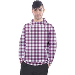 Straight Purple White Small Plaids  Men s Pullover Hoodie by ConteMonfrey