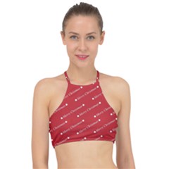 Cute Christmas Red Racer Front Bikini Top by nateshop
