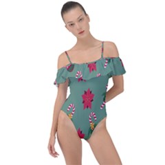 Cute ,merry Christmas Frill Detail One Piece Swimsuit by nateshop