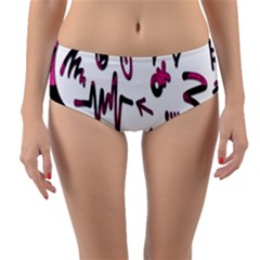 Doodles Reversible Mid-waist Bikini Bottoms