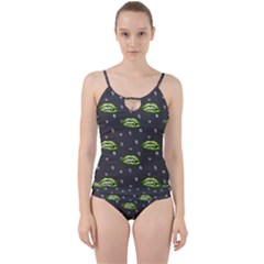Green Vampire Mouth - Halloween Modern Decor Cut Out Top Tankini Set by ConteMonfrey