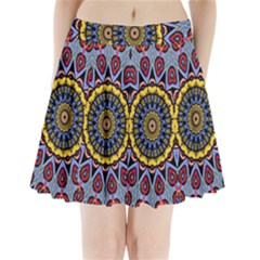 Kaleidoscope Mandala Colorful Pleated Mini Skirt