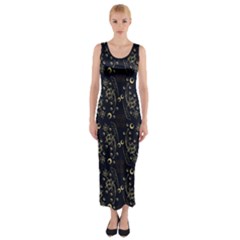 Seamless-pattern Fitted Maxi Dress by nateshop