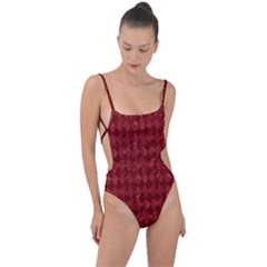 Square Tie Strap One Piece Swimsuit by nateshop
