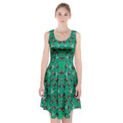 Beautiful Tropical Orchids Blooming Over Earth In Peace Racerback Midi Dress by pepitasart