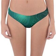 Green Line Shape Stripe Corolla Reversible Hipster Bikini Bottoms by Ravend