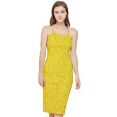 Bright Yellow Crunchy Sprinkles Bodycon Cross Back Summer Dress by nateshop