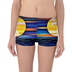 Background Abstract Horizon Boyleg Bikini Bottoms by Wegoenart