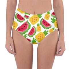 Watermelon Pattern Fruit Summer Reversible High-waist Bikini Bottoms by Wegoenart