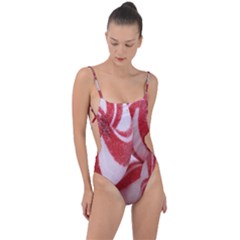 Christmas Candy Tie Strap One Piece Swimsuit by artworkshop
