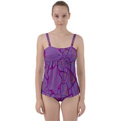 Abstract-1 Twist Front Tankini Set by nateshop