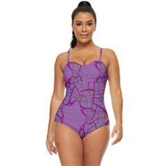 Abstract-1 Retro Full Coverage Swimsuit by nateshop