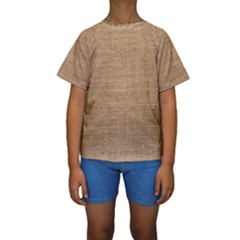 Burlap Texture Kids  Short Sleeve Swimwear by nateshop