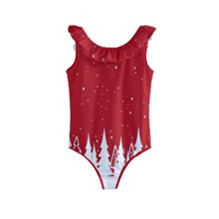 Merry Cristmas,royalty Kids  Frill Swimsuit by nateshop