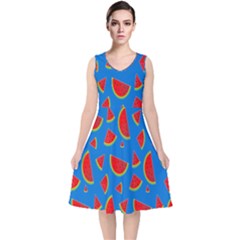Fruit4 V-neck Midi Sleeveless Dress  by nateshop