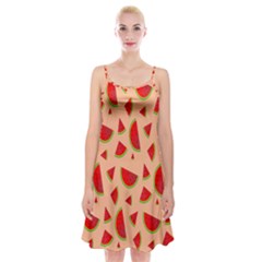 Fruit-water Melon Spaghetti Strap Velvet Dress by nateshop