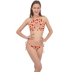 Fruit-water Melon Cross Front Halter Bikini Set by nateshop