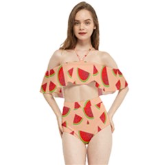 Fruit-water Melon Halter Flowy Bikini Set  by nateshop