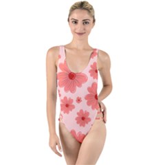 Flowers High Leg Strappy Swimsuit by nateshop