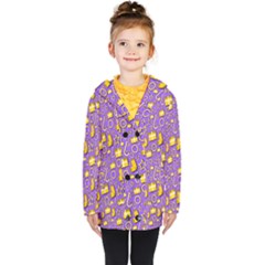 Pattern-purple-cloth Papper Pattern Kids  Double Breasted Button Coat by nateshop