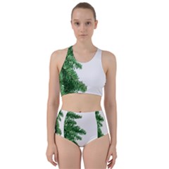 Green Christmas Tree Border Racer Back Bikini Set by artworkshop
