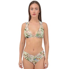 Tropical Fabric Textile Double Strap Halter Bikini Set by nateshop