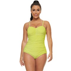 Background-texture-yellow Retro Full Coverage Swimsuit by nateshop