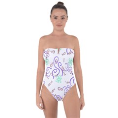 Background Pattern Wallpaper Fish Tie Back One Piece Swimsuit by Ravend