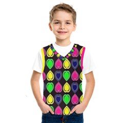 Black Blue Colorful Hearts Kids  Basketball Tank Top by ConteMonfrey