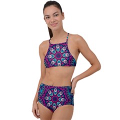 Purple, Blue And Pink Eyes High Waist Tankini Set by ConteMonfrey