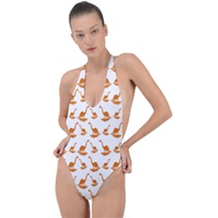 Friends Dinosaurs Backless Halter One Piece Swimsuit by ConteMonfrey