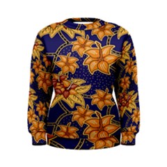 Seamless-pattern Floral Batik-vector Women s Sweatshirt by nateshop
