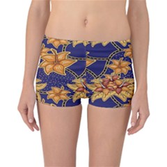 Seamless-pattern Floral Batik-vector Reversible Boyleg Bikini Bottoms by nateshop